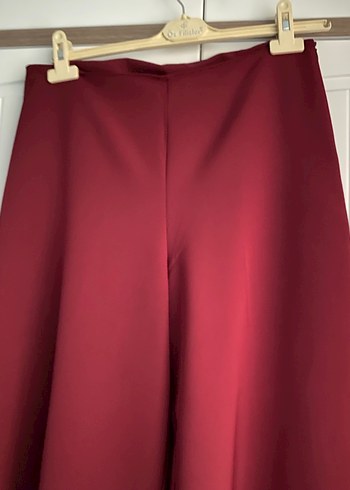 Bordo Midi Kadın Kumaş Pantolon - Görsel 2