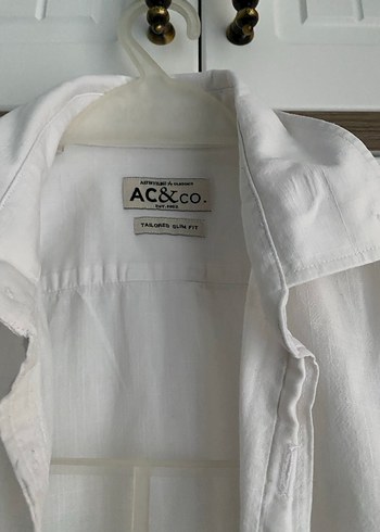 Düğmeli Beyaz Keten Erkek Gömlek - Görsel 2