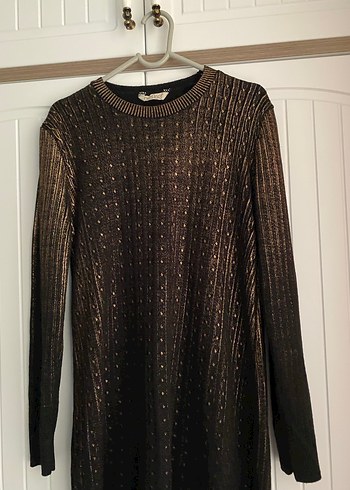 Uzun Kollu Siyah Triko Tunik - Görsel 2