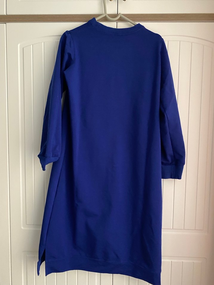 Uzun Kollu Mavi Salaş Tunik - Görsel 5