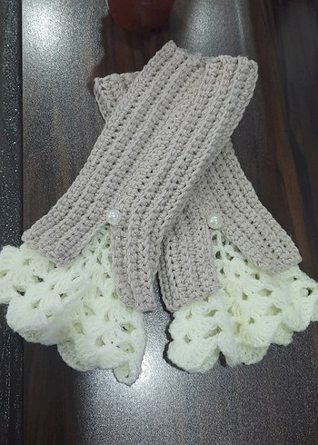 İnce Örgü Bohem Kadın Eldiveni - Görsel 5