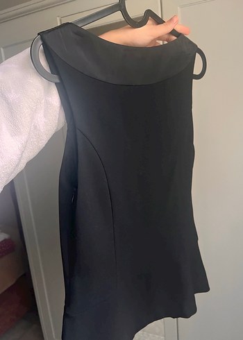 Kadın Siyah V Yaka Askılı bluz - Görsel 6