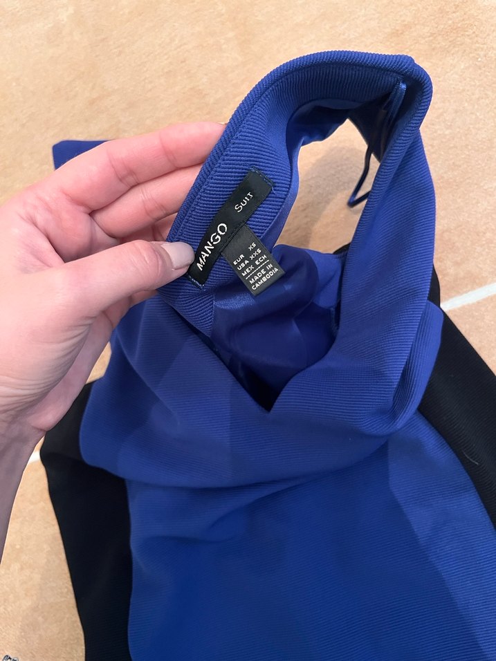 V Yaka Lacivert Mini Elbise - Görsel 3