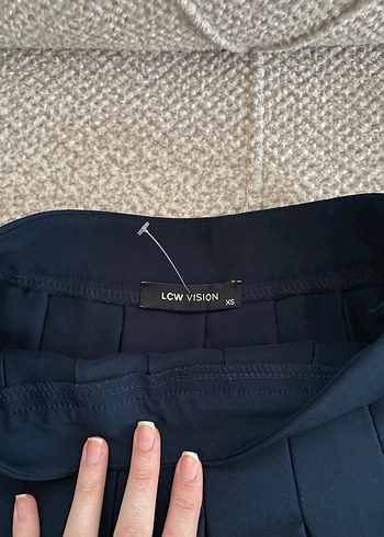 Kadın Lacivert Pilili Midi Etek - Görsel 2