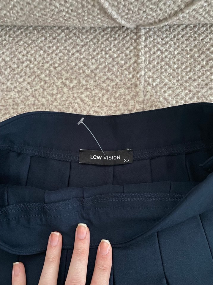 Kadın Lacivert Pilili Midi Etek - Görsel 2