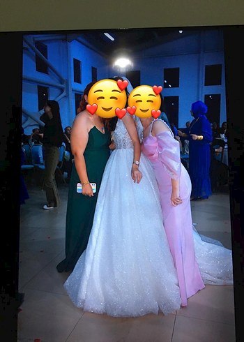 Pembe Straplez Midi Transparan Elbise - Görsel 3