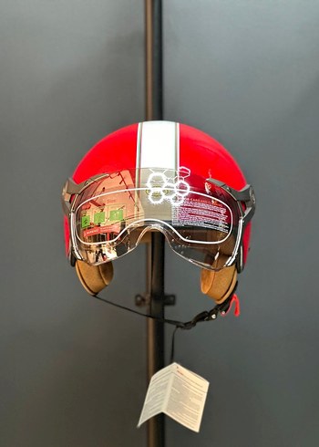 Parlak Kırmızı Retro Motosiklet Kaskı - Görsel 2