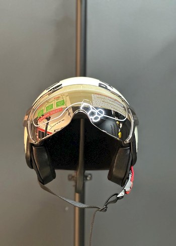 Parlak Kırmızı Retro Motosiklet Kaskı - Görsel 10