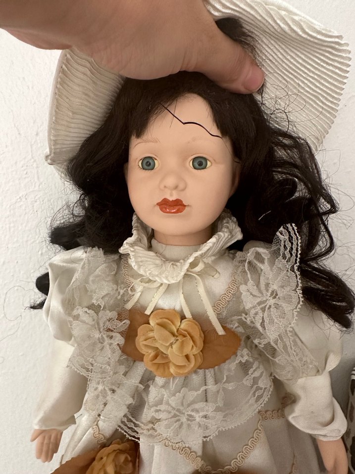 Beyaz Elbiseli porselen  Bebek - Görsel 5