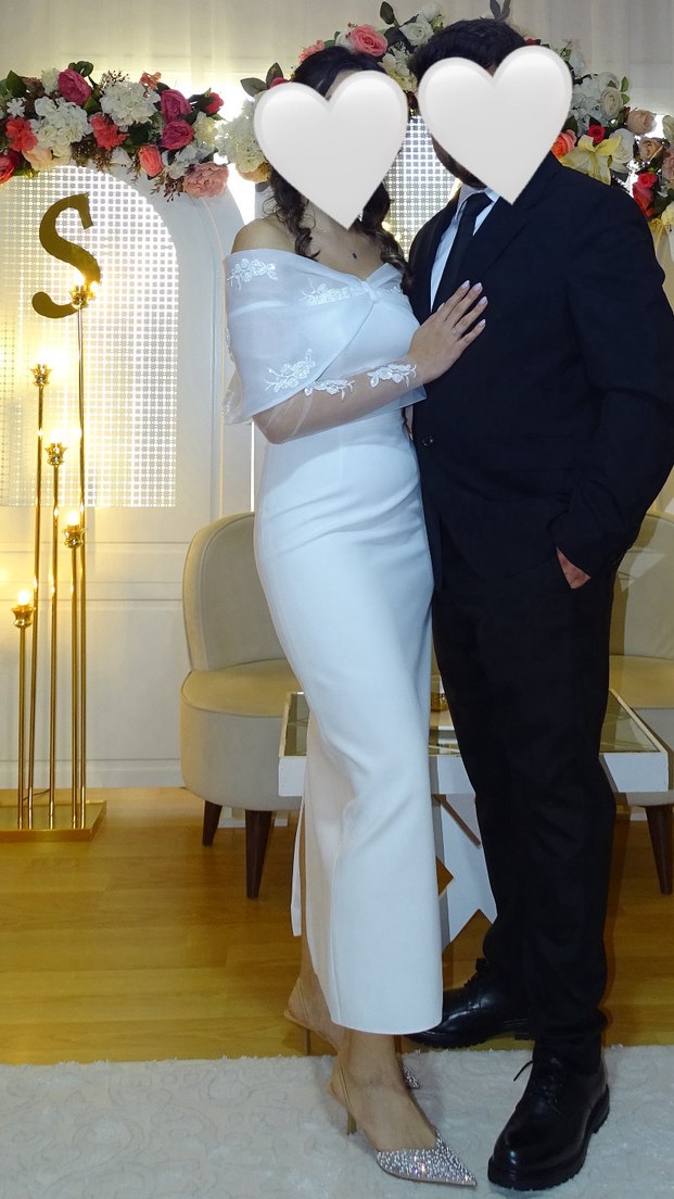 Beyaz Nişan/nikah Elbisesi - Görsel 4