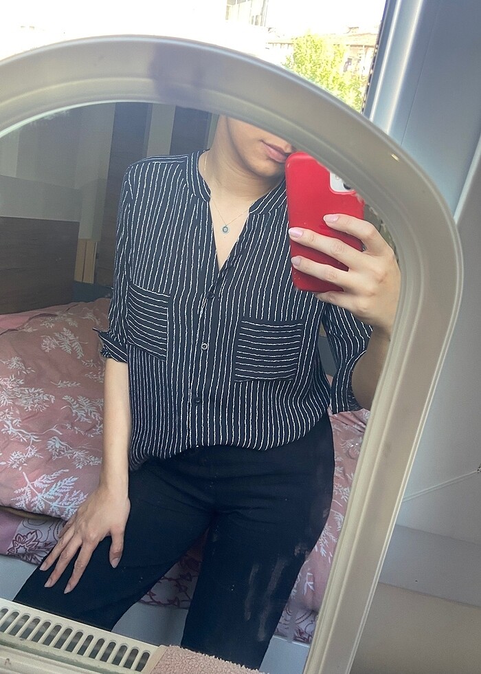 Siyah Çizgili Gömlek - Görsel 2