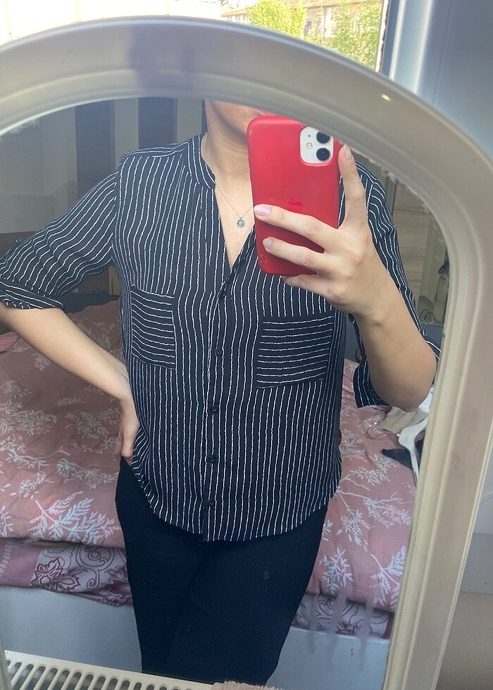 Siyah Çizgili Gömlek - Görsel 3