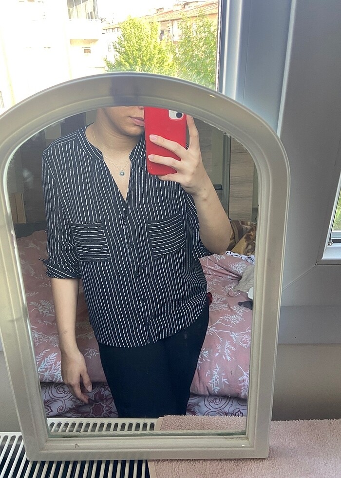 Siyah Çizgili Gömlek - Görsel 4