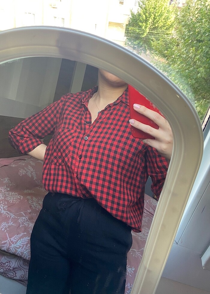 Kırmızı-Siyah Kareli Gömlek - Görsel 2