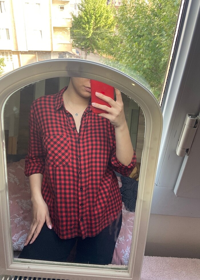 Kırmızı-Siyah Kareli Gömlek - Görsel 4