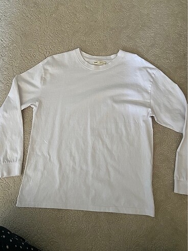 Beyaz uzun kollu tişört pull&bear - Görsel 2