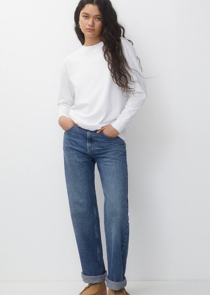 Beyaz uzun kollu tişört pull&bear - Görsel 5