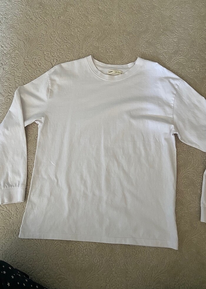 Beyaz uzun kollu tişört pull&bear - Görsel 2