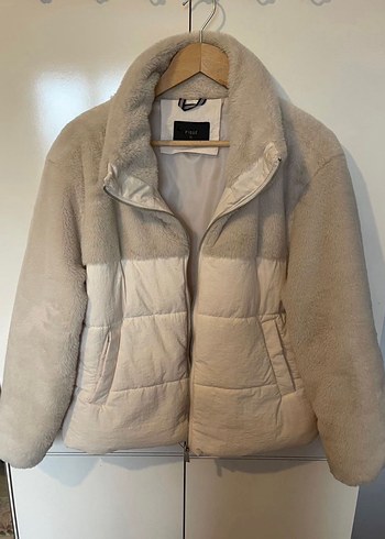 Kürklü Bej Kadın Kışlık Mont - Görsel 5