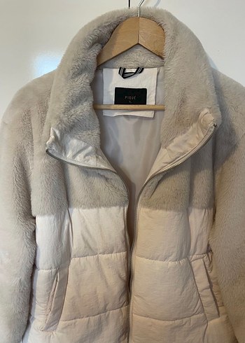 Kürklü Bej Kadın Kışlık Mont - Görsel 6