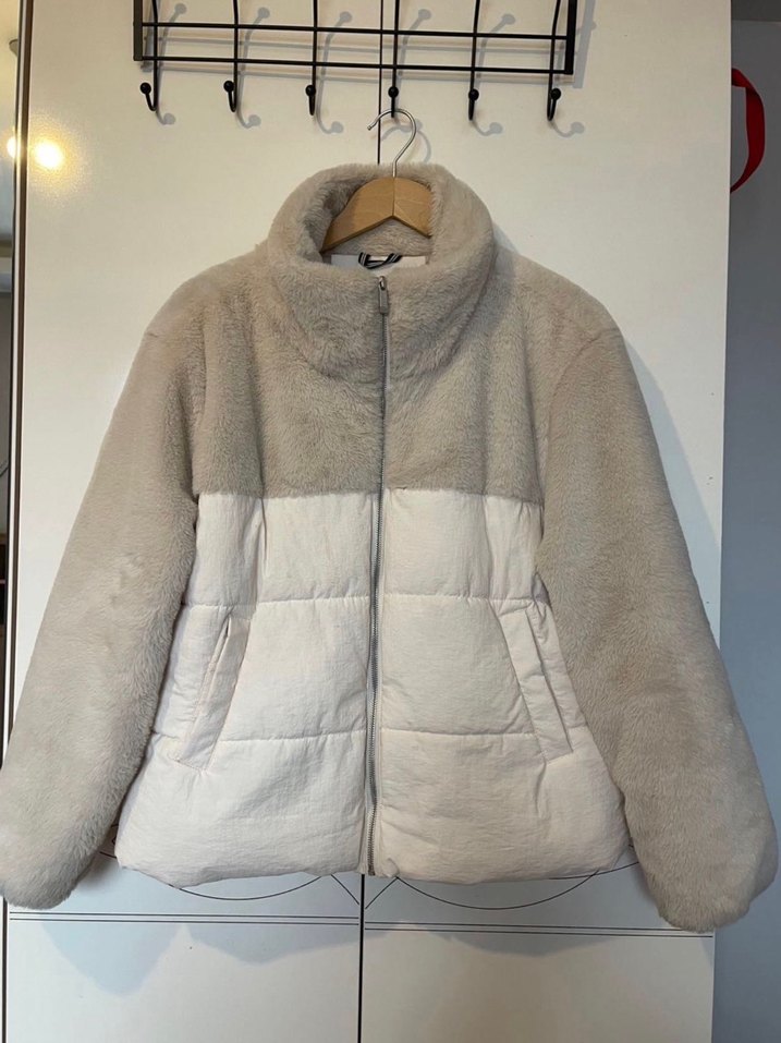 Kürklü Bej Kadın Kışlık Mont - Görsel 3