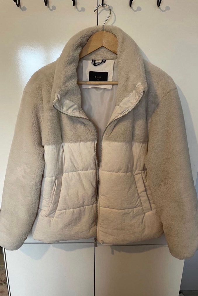 Kürklü Bej Kadın Kışlık Mont - Görsel 5