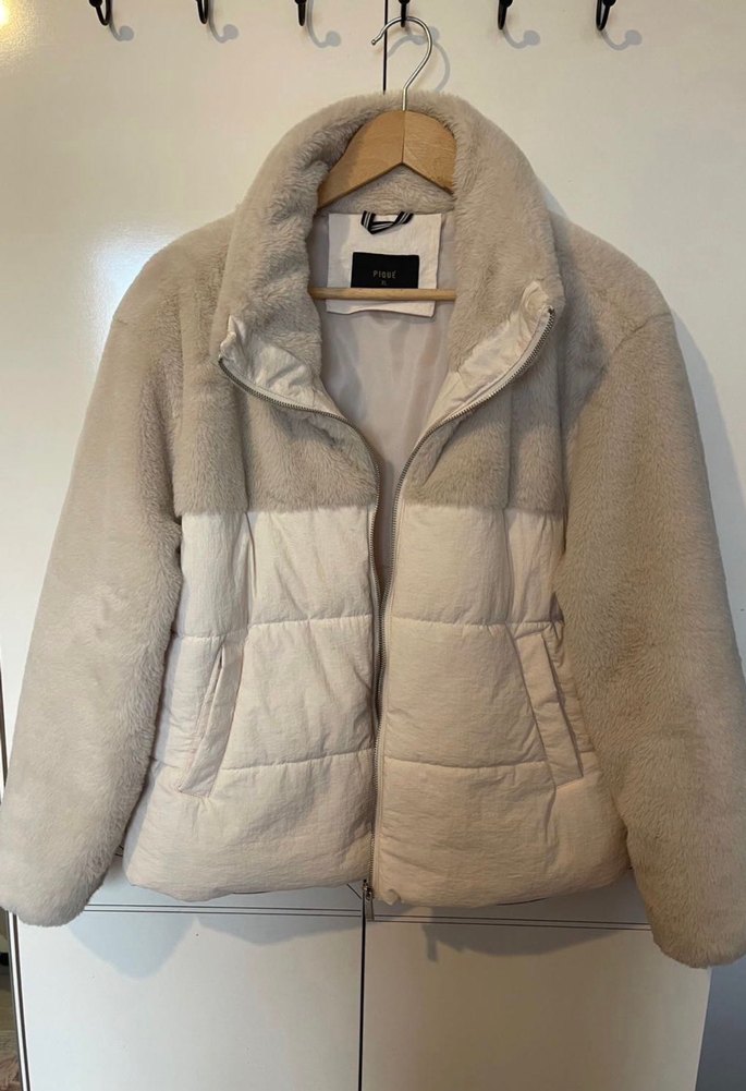 Kürklü Bej Kadın Kışlık Mont - Görsel 4