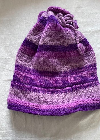 Mor Renkli Örgü Kadın Bere - Görsel 2