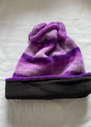 Mor Renkli Örgü Kadın Bere - Görsel 6