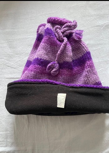 Mor Renkli Örgü Kadın Bere - Görsel 4