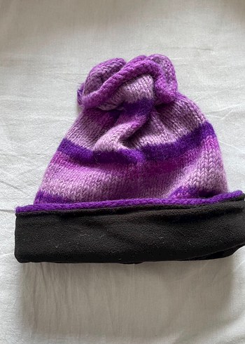 Mor Renkli Örgü Kadın Bere - Görsel 5
