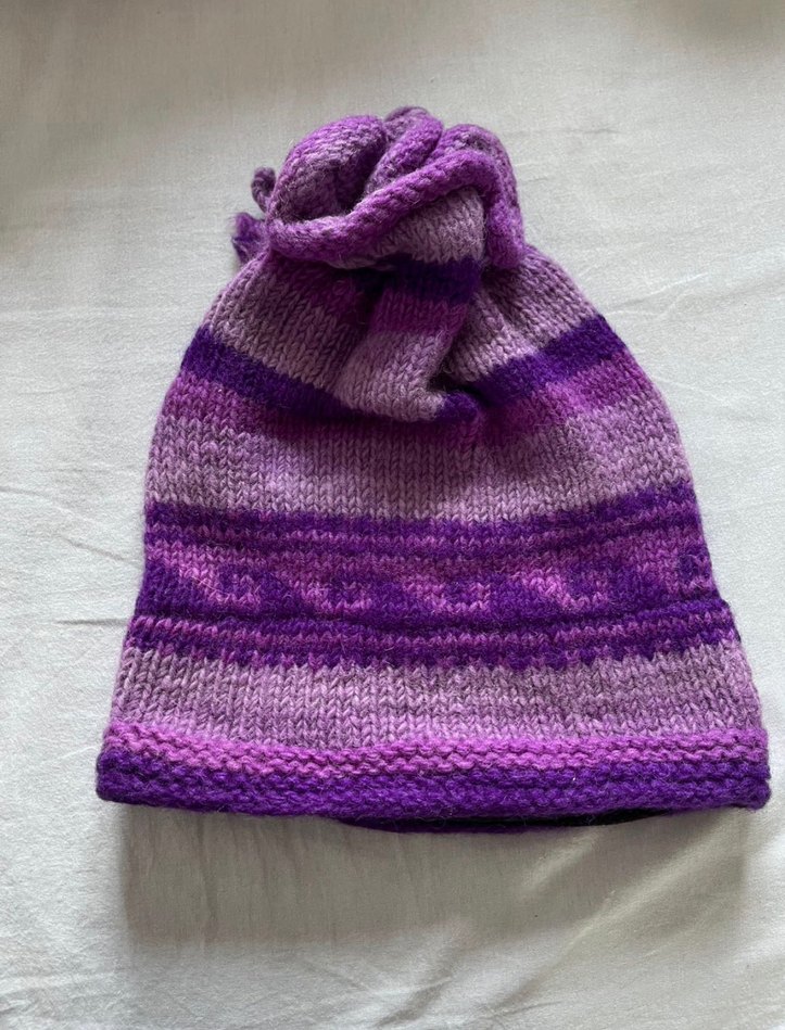 Mor Renkli Örgü Kadın Bere - Görsel 3