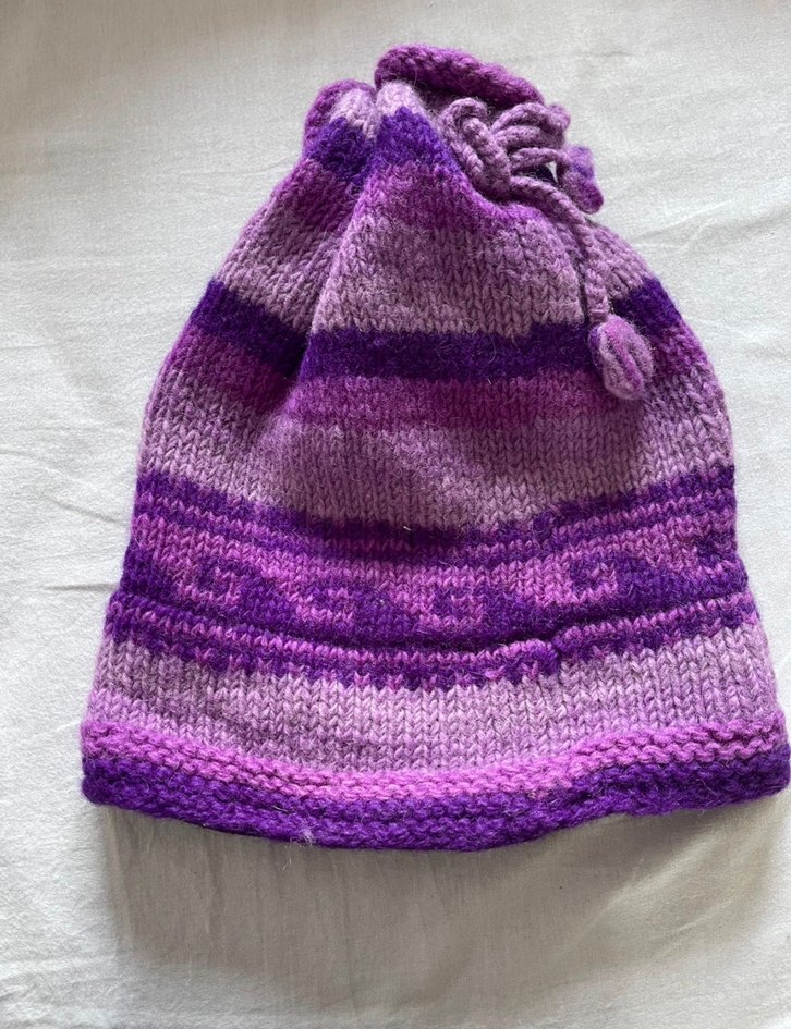 Mor Renkli Örgü Kadın Bere - Görsel 2