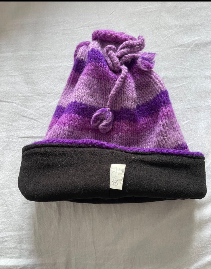 Mor Renkli Örgü Kadın Bere - Görsel 4