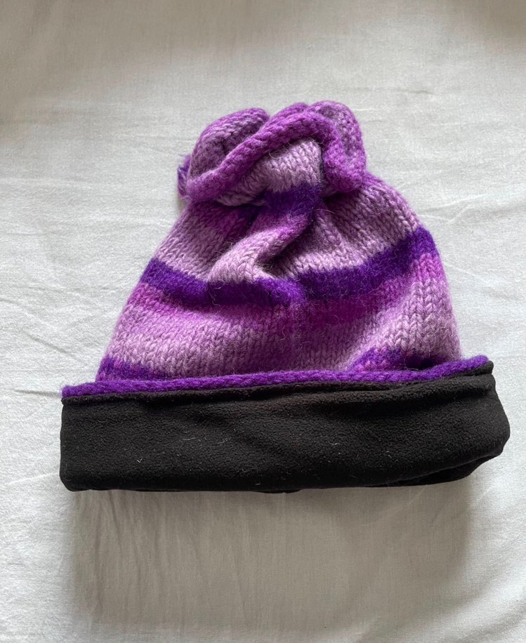 Mor Renkli Örgü Kadın Bere - Görsel 5