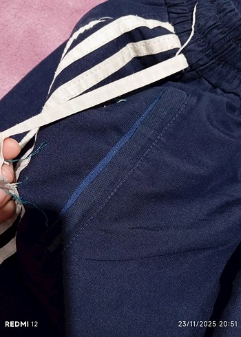 Lacivert Nakışlı Fermuarlı Erkek Eşofman Altı - Görsel 4