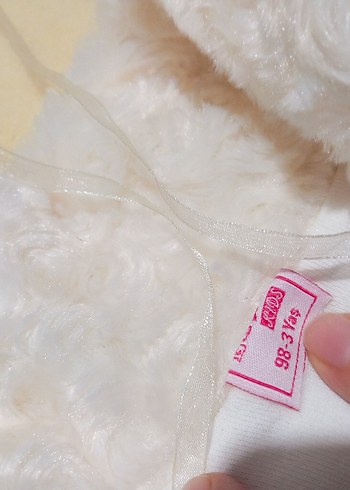 Kız Çocuk Beyaz Kürk Detaylı Bolero - Görsel 4