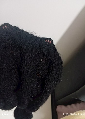 Siyah Örgü Kadın Bere - Görsel 2