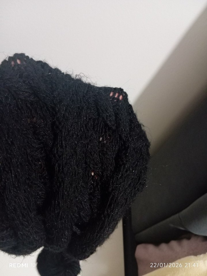 Siyah Örgü Kadın Bere - Görsel 2