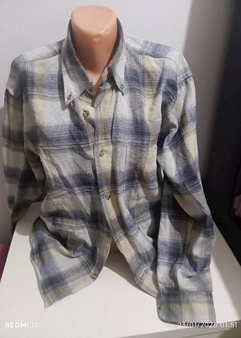 Gri Düğmeli Erkek Keten Gömlek - Görsel 7