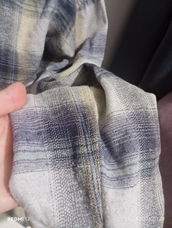 Gri Düğmeli Erkek Keten Gömlek - Görsel 5