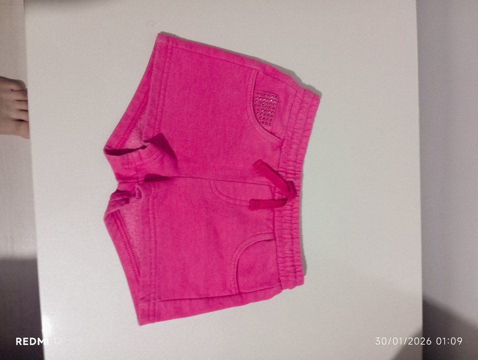 Kız Çocuk Pembe Basic Şort - Görsel 2