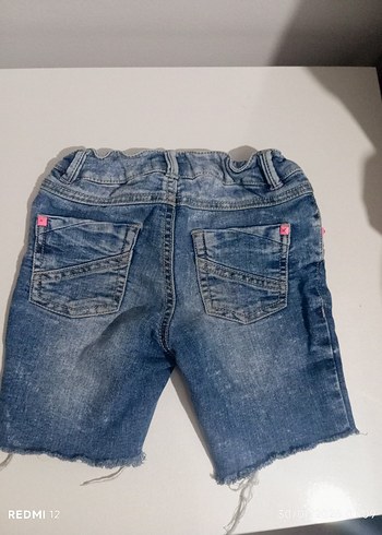 Renkli Nakışlı Düğmeli Kız Denim Şort - Görsel 6