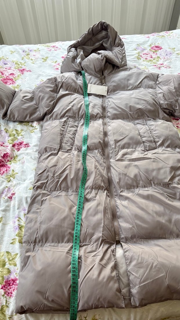 Kadın Bej Uzun Rahat Kış Montu - Görsel 4