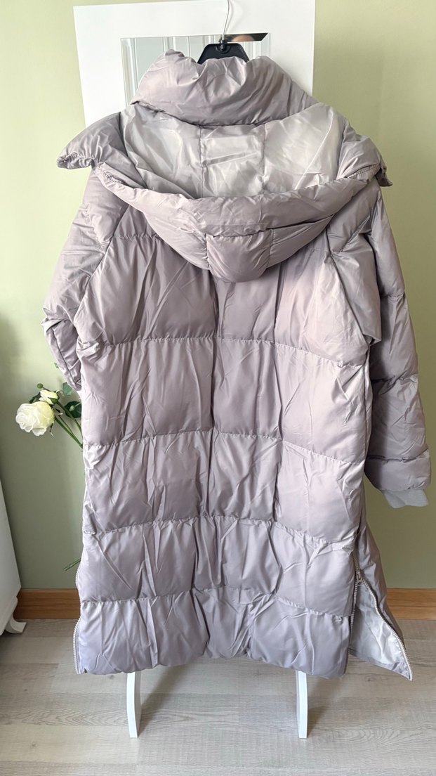 Kadın Bej Uzun Rahat Kış Montu - Görsel 2