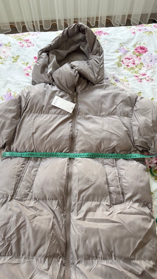 Kadın Bej Uzun Rahat Kış Montu - Görsel 3