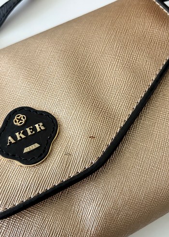 Bej Deri Kadın Clutch Çanta - Görsel 4