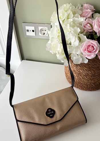 Bej Deri Kadın Clutch Çanta - Görsel 2