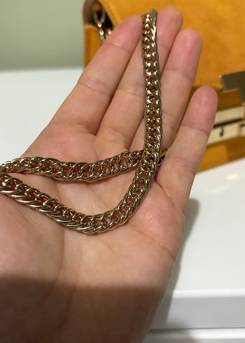 Sarı Süet Zincir Detaylı Kadın Çanta - Görsel 6