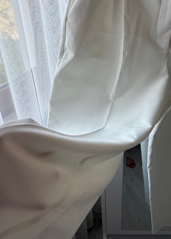 Beyaz Pilili Midi Kumaş Pantolon - Görsel 5